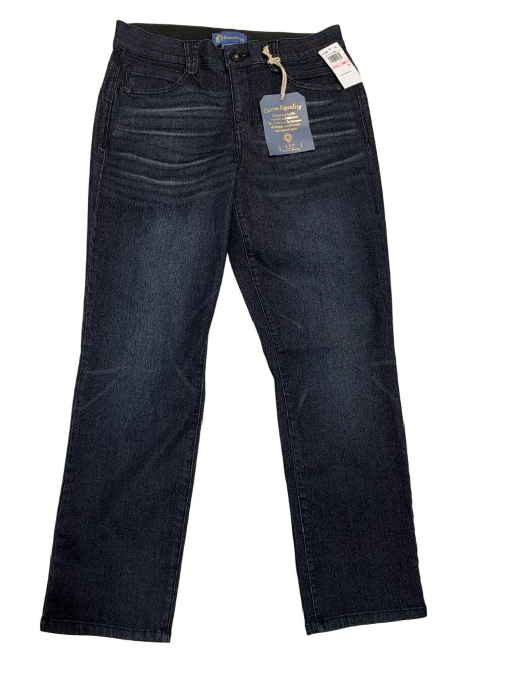 NWT Democracy Ab Solution Straight Leg Petite Jeans 10P Dark Indigo MSRP $78